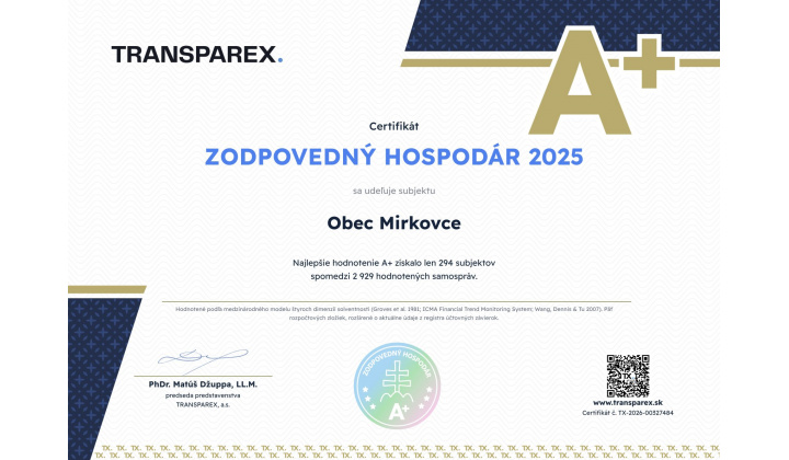 Fotka - Certifikát  - Zodpovedný hospodár 